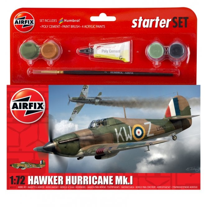 Airfix Starter Set Hawker Hurricane Mk1 Plastic Kits From Monk Bar